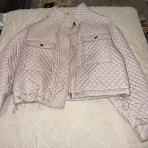 Ci Sono Quilted Puffer Jacket in Light Pink